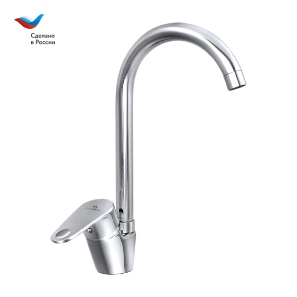 Смес/мойка Л-Серия однор выс/изл бок/р гайка Коттедж Славен СЛ-ОД-Л22