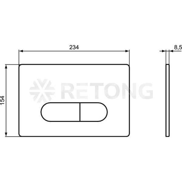 Кнопка д/инст пласт пневм хр гл OLEAS P1 Ideal Standard R0116AA