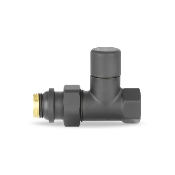Радиаторный клапан ручной регулировки Varmega VMDV02-210404, 1/2" ВР-НР, прямой, черный