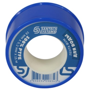 Лента ФУМ PTFE катушка 19ммх0,2ммх15м вода FU10 SantechSystems
