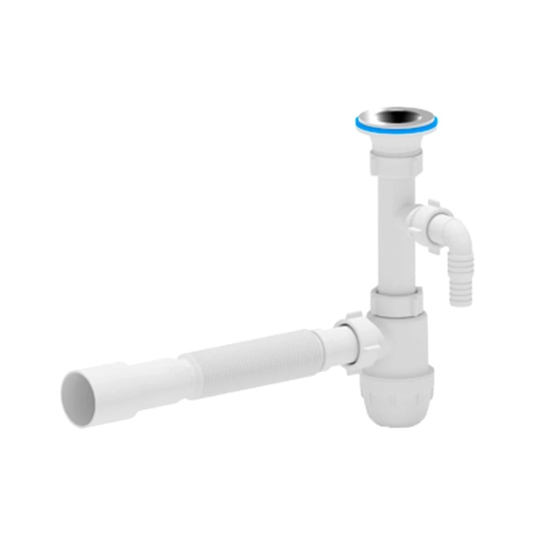 Сифон умыв бут 1 1/4"x32 гофр 32х40/50 отв нерж/сетка АНИ Юнг АНИ Пласт BM1316