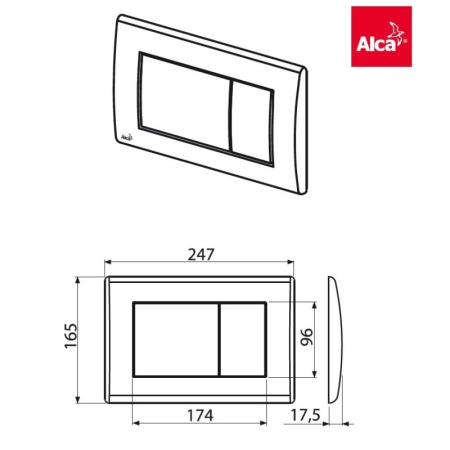Кнопка д/инст пласт мех хр мат Alca M272