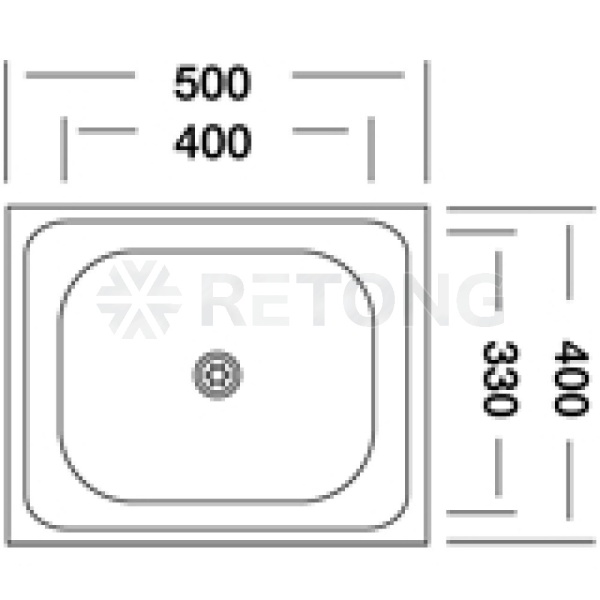 Мойка нерж AISI 430 накладн 500х400 0,4мм б/сиф 1 1/2 Владикс V-407