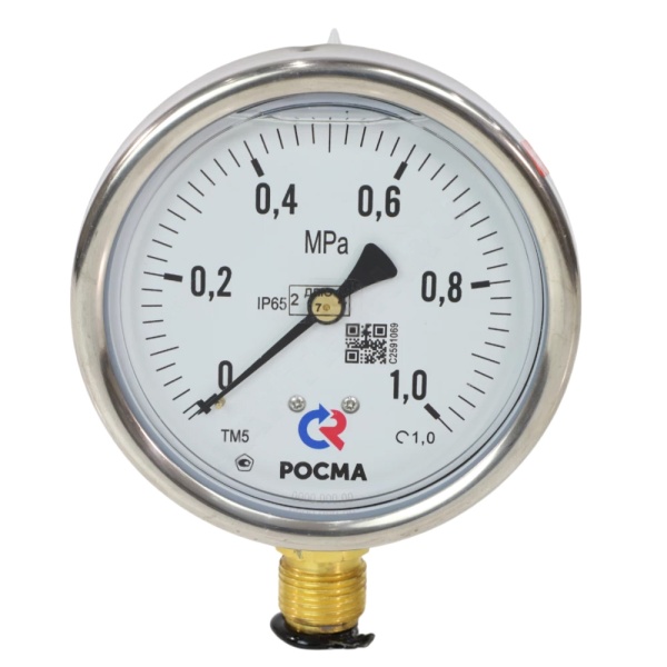 Манометр рад гидр ТМ-520Р.10 0-0,6МПаДк100 G1/2" глиц нерж Росма 00000025324