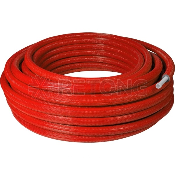 Труба PE-Xa/EVOH изол 6мм крас Дн25х3,5 Ру10 Т95C 50м РОС