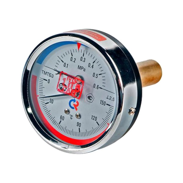 Термоманометр осев ТМТБ-31Т.2 150С 0-1,6МПа Дк80 G1/2" L=64мм Росма 00000002302