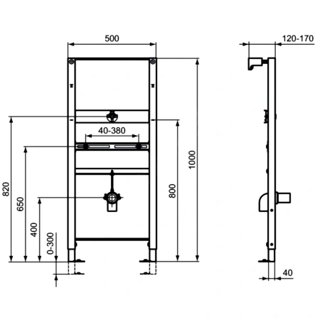 Инсталляция д/писсуар PROSYS  Ideal Standard R010367