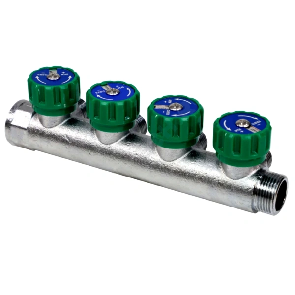 Коллектор лат клап рег 3/4" м/р 4в 1/2" ПУ н/р 45мм M110 SantechSystems