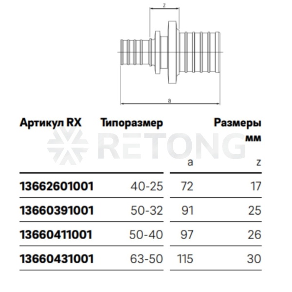 Муфта PE-X бр аксиал Дн20х16 перех PLATINUM RX Rehau 13777181001