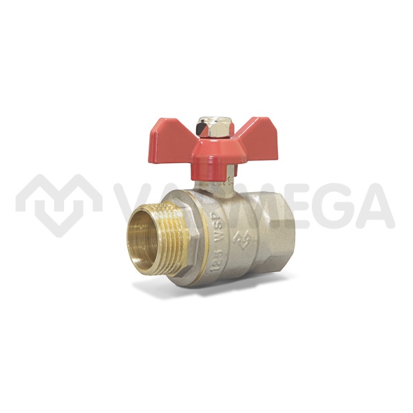 Кран шаровый Varmega Classico VM00503 1" НР-ВР, полнопроходной, ручка-бабочка