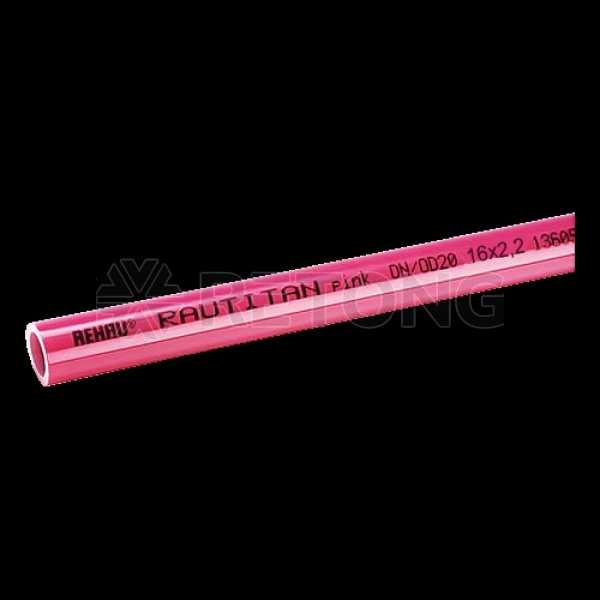 Труба PE-Xa/EVOH pink Дн25х3,5 Ру10 Т95C L=6м RAUTITAN Rehau 11360621006