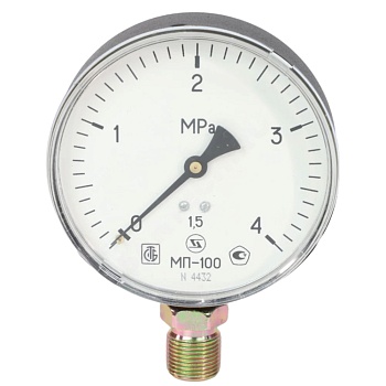 Манометр рад МП-100 0-1,6МПаДк100 G1/2" ст ЗТП Минск