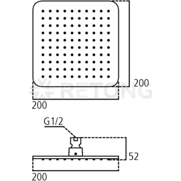 Душ верхний CUBE 200х200мм Ideal Standard B0024AA