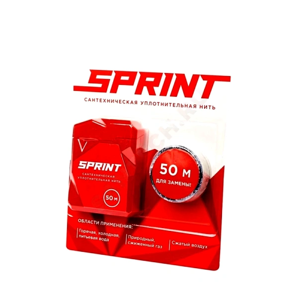 Нить уплотнит бокс+катушка 50+50м вода, газ в блистере SPRINT 04061