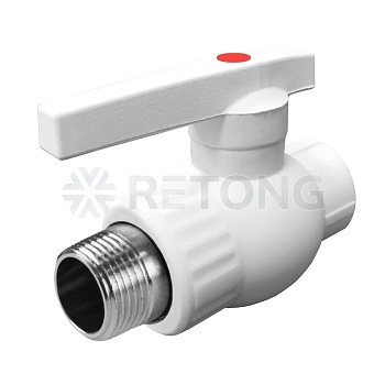 Кран шаровой PP-R бел Дн20х1/2" НР VALFEX 10144220