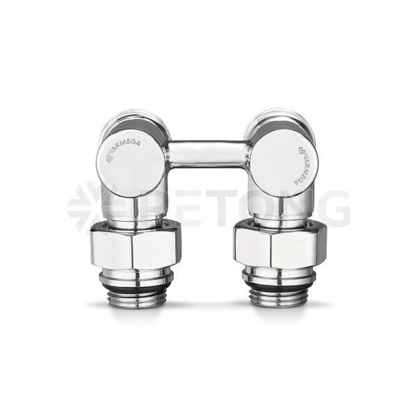 Узел нижнего подключения Varmega VMDV20-400415, 1/2"х3/4"EK НР, угловой, хром