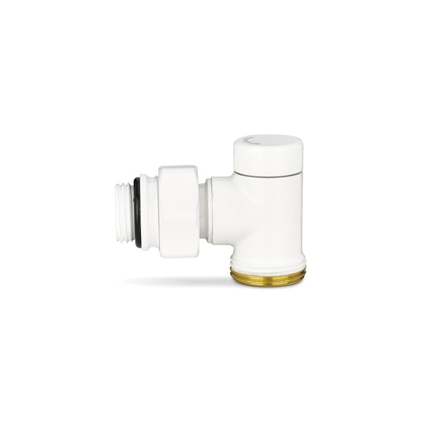 Узел нижнего подключения одинарный Varmega VMDV22-100415, 1/2"х3/4"EK НР, угловой, белый