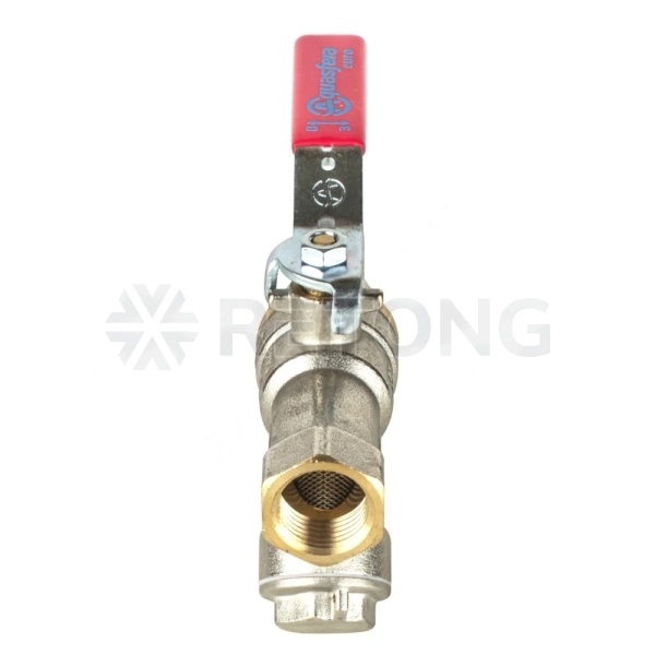 Кран-фильтр шар лат 1014 Euro Ду25 Ру25 м/м полн рыч Aquasfera 1014-03