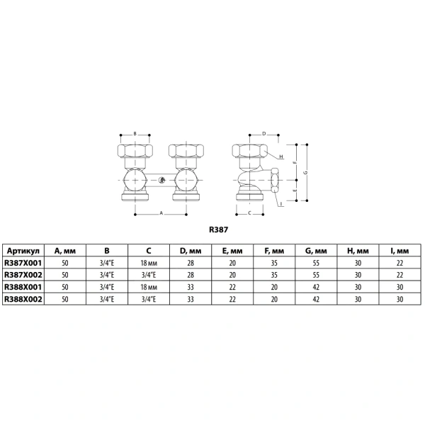 Узел ниж/п Ду20 Ру10 3/4x3/4" ЕК прям двухтр Giacomini R387X002
