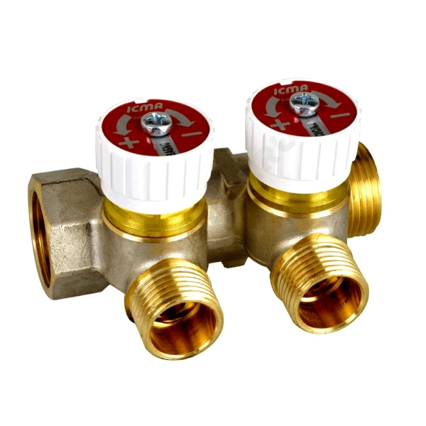 Коллектор лат клап рег 1" м/р 2в 1/2" н/р 50мм Icma 87227PG06