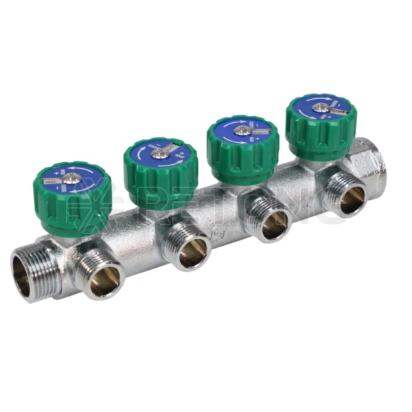 Коллектор лат клап рег 3/4" м/р 4в 1/2" ПУ н/р 45мм M110 SantechSystems