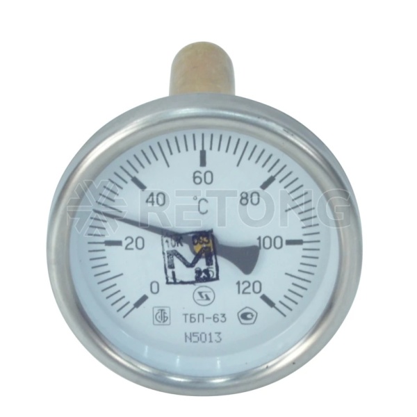 Термометр биметалл ТБП-Т 120С Дк63 L=100 G1/2" осев ЗТП Минск
