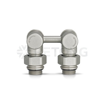 Узел нижнего подключения Varmega VMDV20-300415, 1/2"х3/4"EK НР, угловой, серый