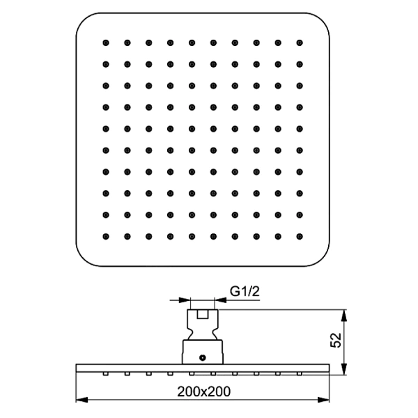 Душ верхний 200х200мм Ideal Standard B0024XG