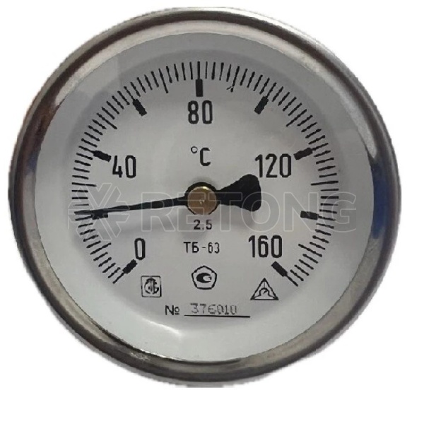 Термометр биметалл ТБ-63 120С Дк63 L=50 G1/2" осев Багория