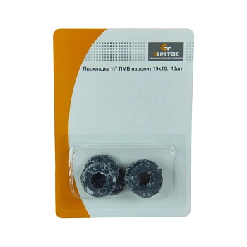 Прокладка паронит ПМБ Ду15 (1/2") 19х10мм h=2мм 10шт блистер Симтек 10-0029