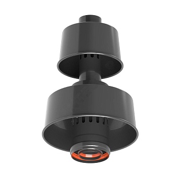 Оголовок коаксиал 60/100мм с ветрозащитой черн KRATS оголовок60100