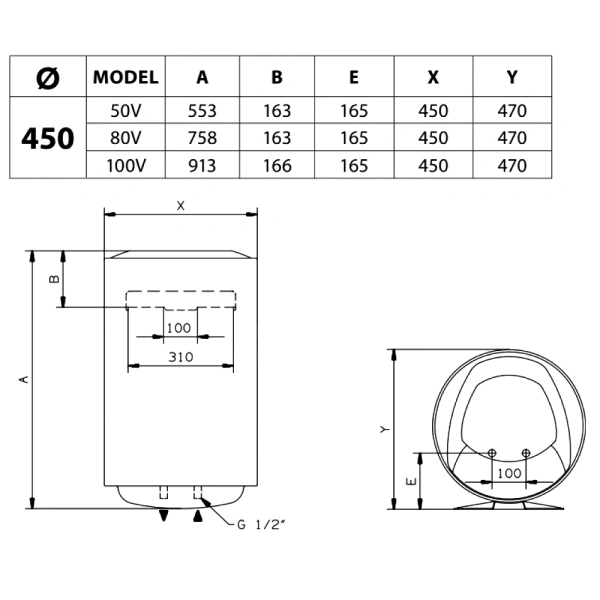Водонагр эл накоп 80л верт PRO1 ECO INOX ABS PW 80 V Ariston 3700548