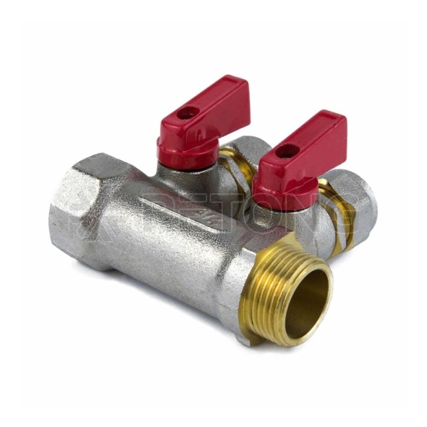 Коллектор лат шар/к красн 3/4" м/р 4в Дн16 обжим мп 35мм Aquasfera 7016-03 .