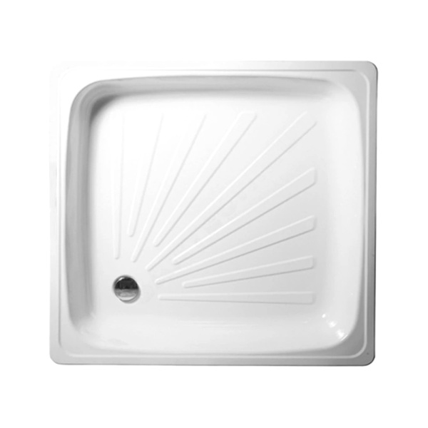 Поддон ст 80х80 квадр бел рифл б/к Сантэкс (Гомель)