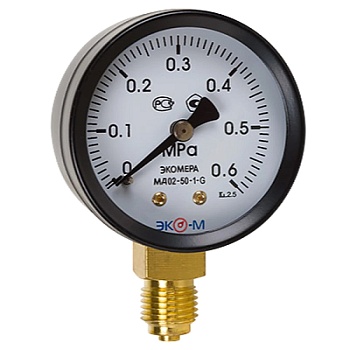 Манометр рад МД02 0-0,6МПаДк50 G1/4" ст ЭКОМЕРА МД02-50-G-0,6МПа-РИ