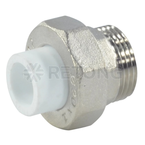 Муфта PP-R бел комб разъем Дн25х3/4" НР РосТурПласт 10644
