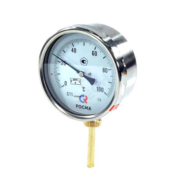 Термометр биметалл БТ-52.211 100С Дк100 L=64 G1/2" рад Росма 00000002633