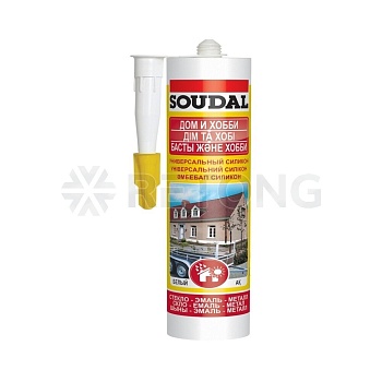 Герметик силикон универсальный 280мл картридж черный ДОМ И ХОББИ Soudal 109840