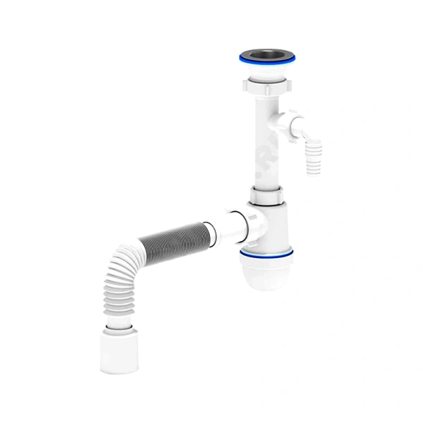 Сифон умыв/мойка бут 1 1/2"x50 гофр 40х50 отв нерж/сетка Ани АНИ Пласт C0310