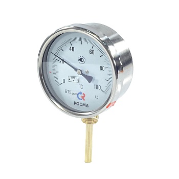 Термометр биметалл БТ-52.211 100С Дк100 L=64 G1/2" рад Росма 00000002633