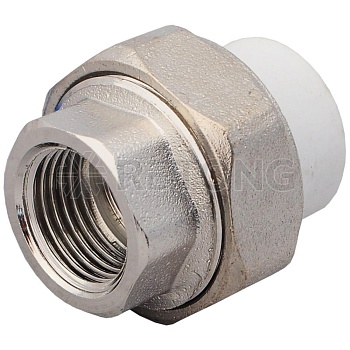 Муфта PP-R бел комб разъем Дн75х2 1/2" ВР РосТурПласт 22675