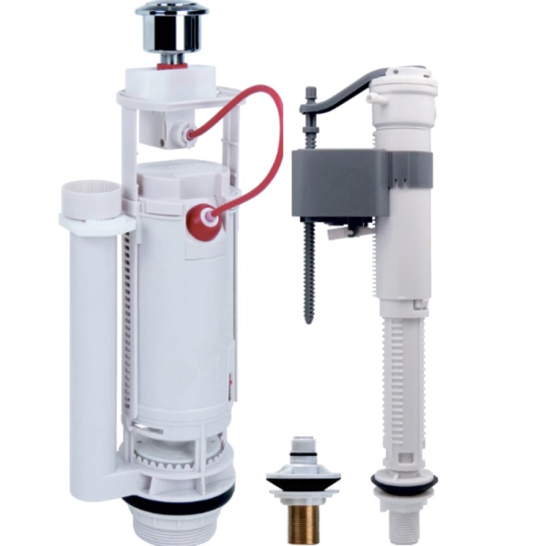 Арматура д/бачка набор 1/2" лат/ш у/под хр кноп 2реж Unicorn KAU_K/L_1/2