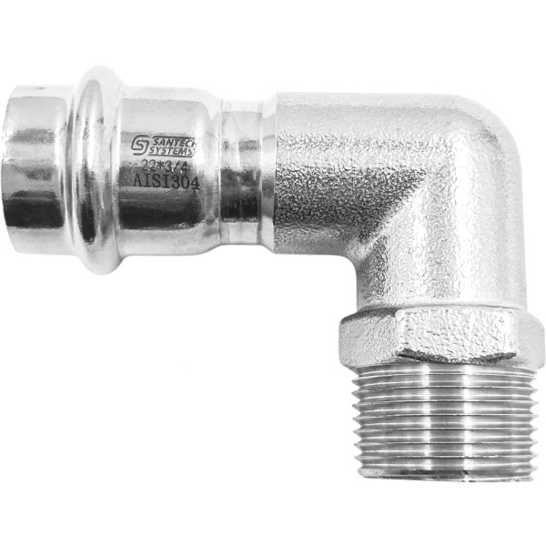 Угольник нерж AISI304 Дн18х3/4" пресс/НР FS122 SantechSystems