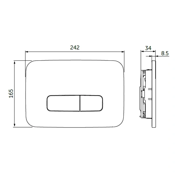 Кнопка д/инст пласт мех черн гл OLEAS M3 Ideal Standard R0123A6