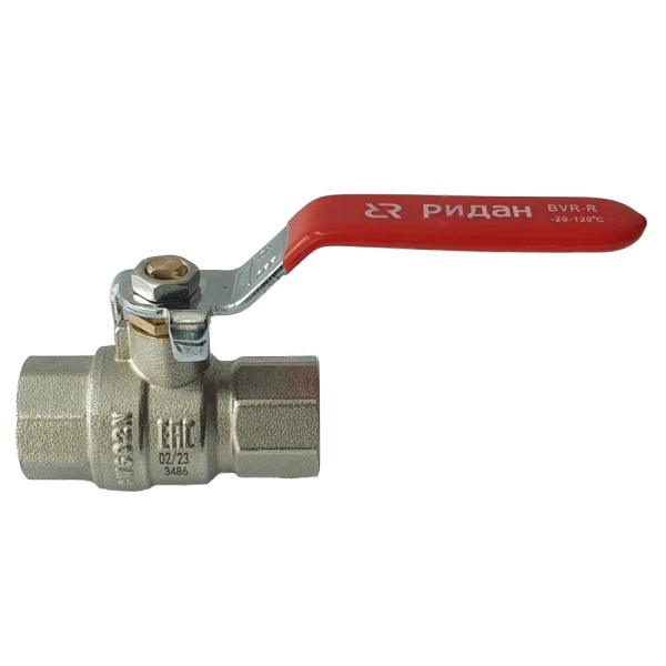 Кран шаровой Ридан BVR-R ГОСТ 59553-2021 PN40 DN25ВР Т -20 °С...+120 °С латунь