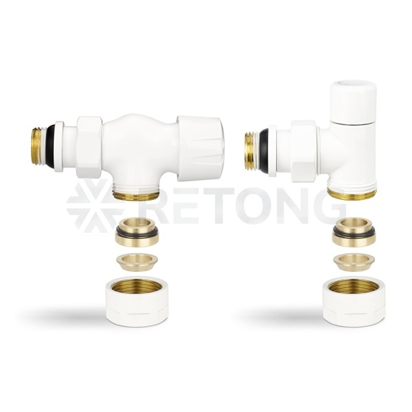 Комплект термостатический с запорным клапаном Varmega №3 VMDV12-110415, 1/2" x 3/4"EK ВР-НР, осевой,