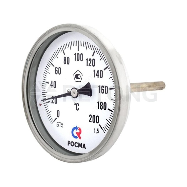 Термометр биметалл БТ-51.211 200С Дк100 L=200 G1/2" осев Росма 00000002562