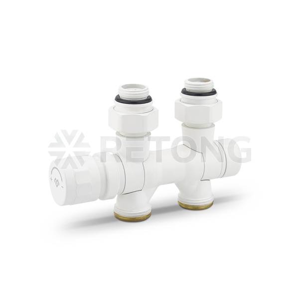 Узел нижнего подключения Varmega VMDV25-100415, 1/2"х3/4"EK, универсальный, белый