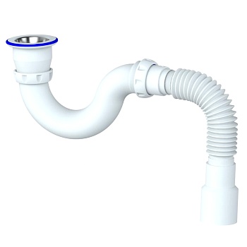 Сифон д/поддона труб 1 1/2"x50 гофр 40х40/50 нерж/сетка Unicorn G32