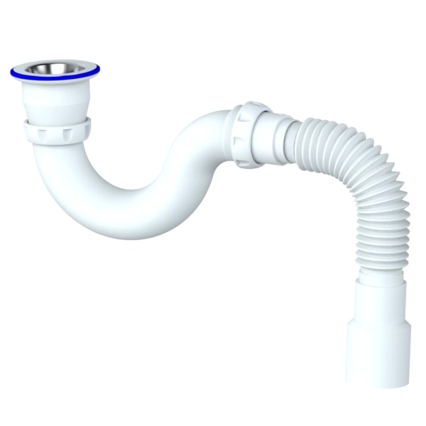 Сифон д/поддона труб 1 1/2"x50 гофр 40х40/50 нерж/сетка Unicorn G32